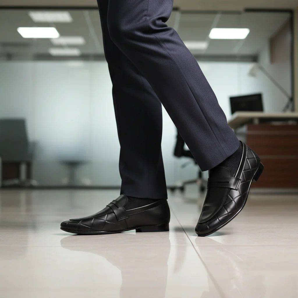 Men’s Black Premium Formal Loafers | Soft Padding Hand-Made Article