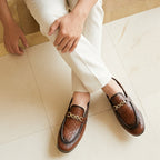 Croc Pattern Pure Leather Loafer | With Comfortable Sole and Padding
