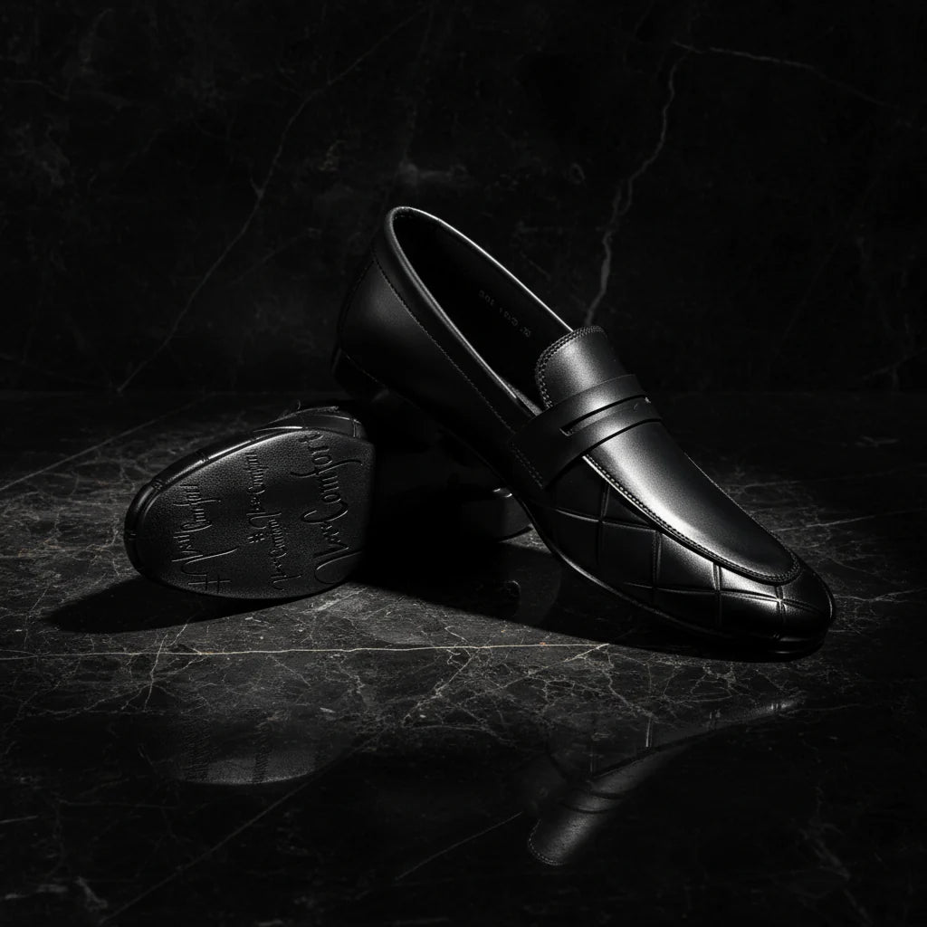 Men’s Black Premium Formal Loafers | Soft Padding Hand-Made Article