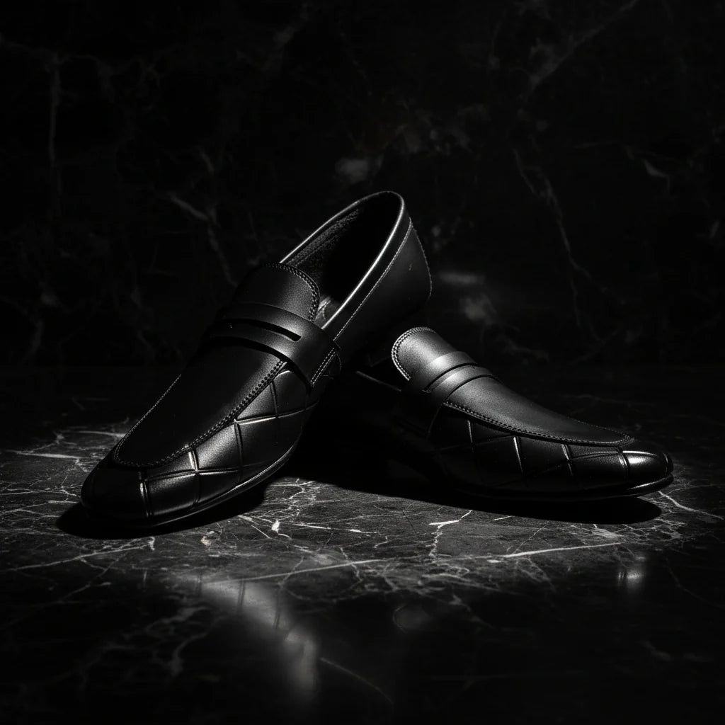 Men’s Black Premium Formal Loafers | Soft Padding Hand-Made Article